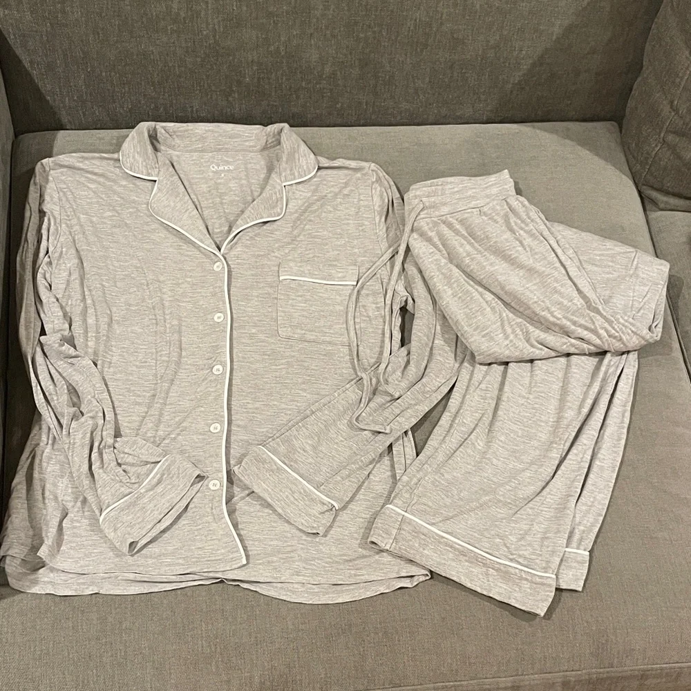 Quince Bamboo Jersey Long Sleeve Pajama Set - Picture 2 of 10